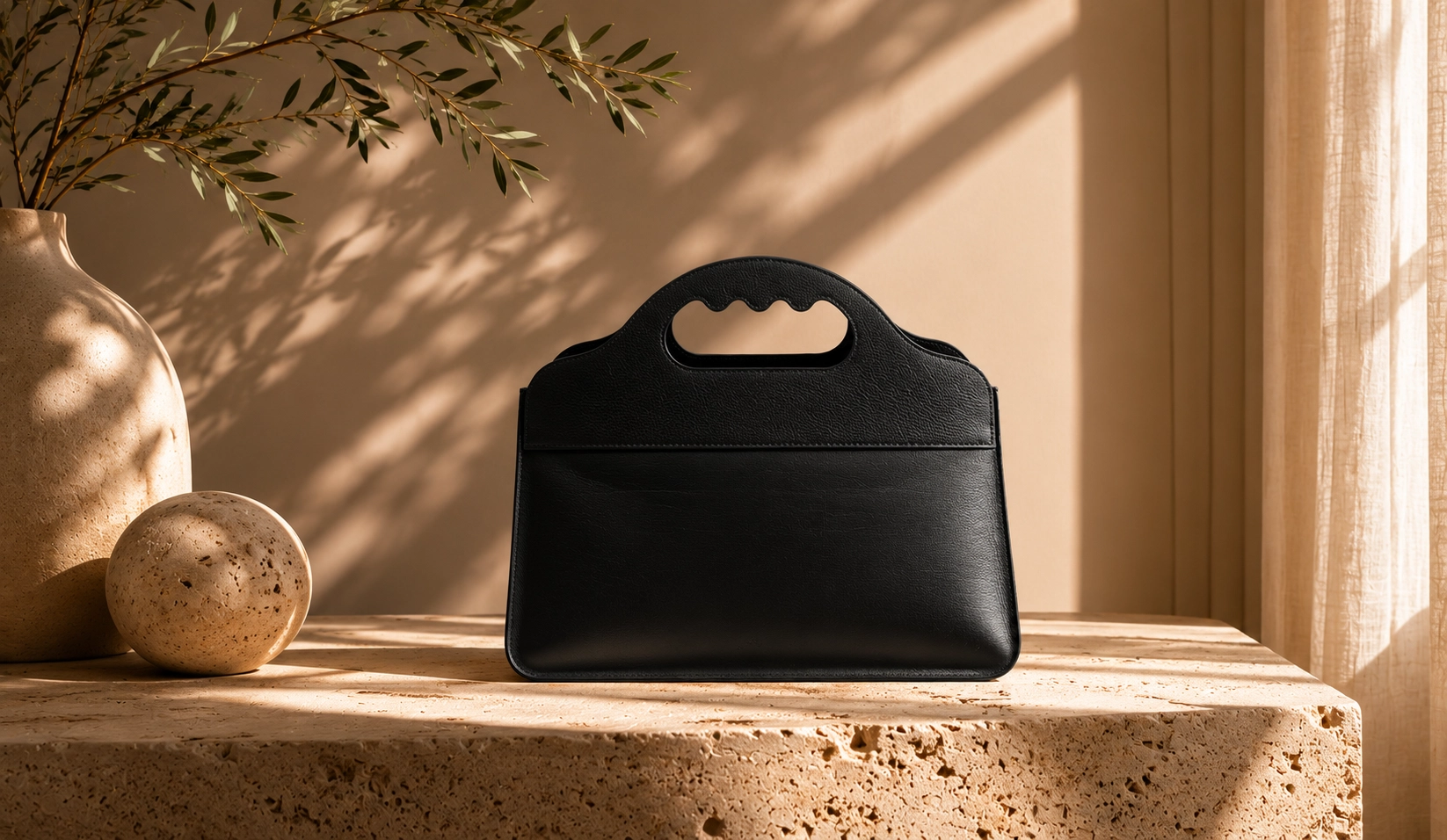 sac près d'un vase
